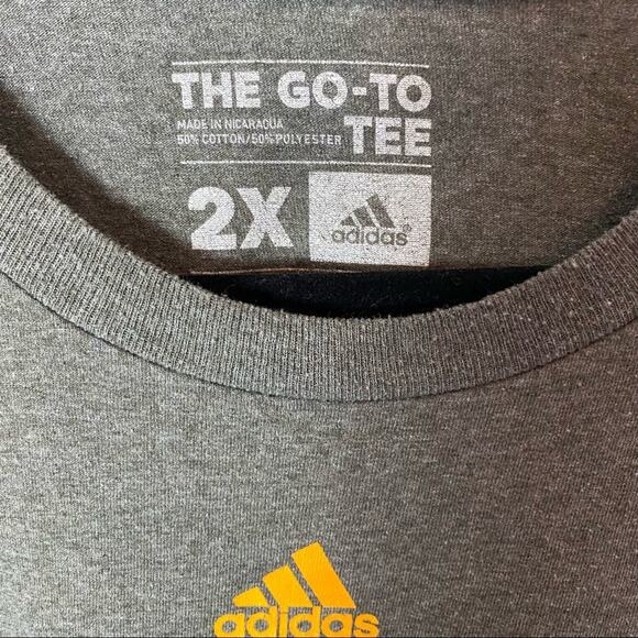 Adidas Men's Gray & Blue Warriors NBA T-Shirt Size 2X - Picture 4 of 4